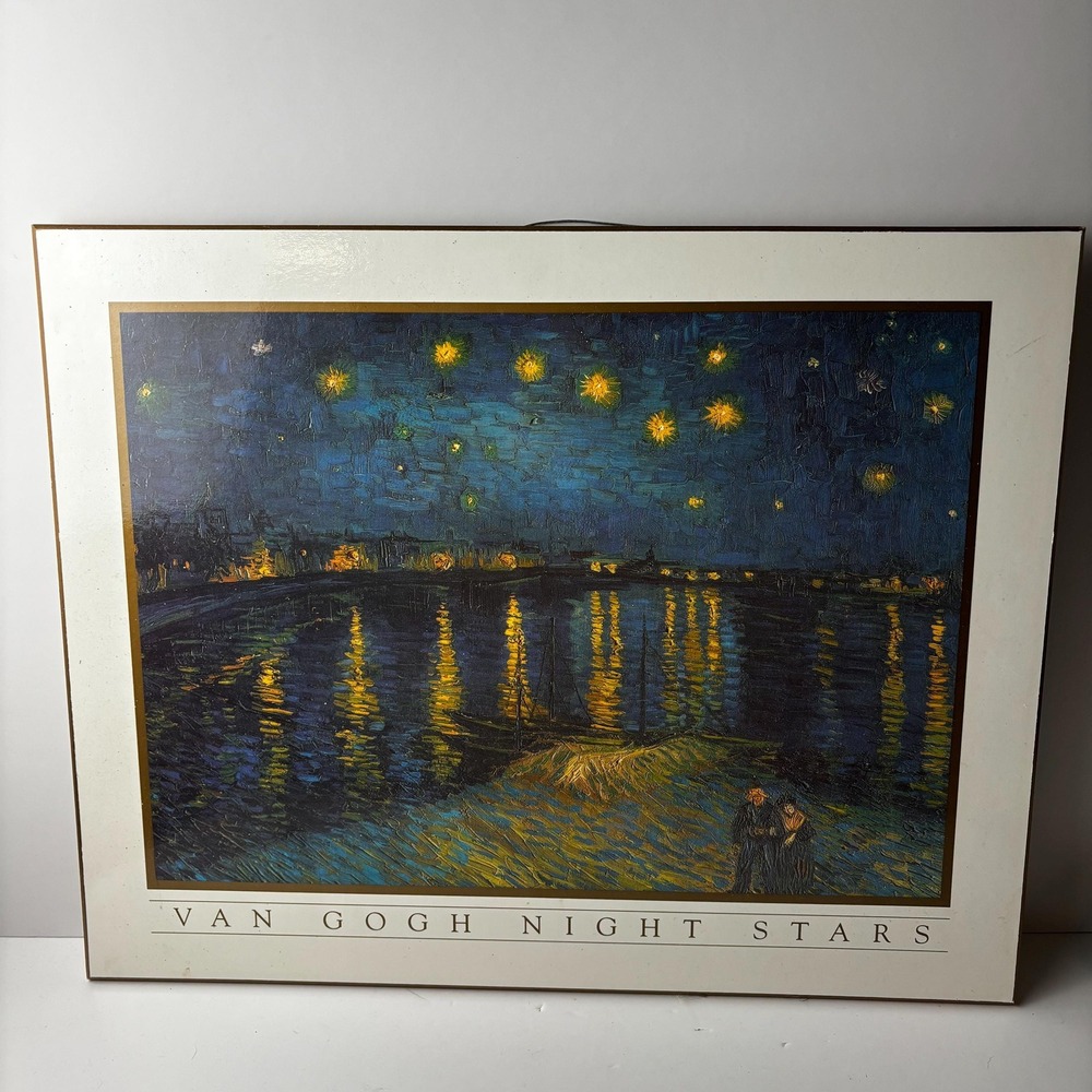 Vintage Vincent Van Gogh Night Stars Wall Art Vintage Wood Board